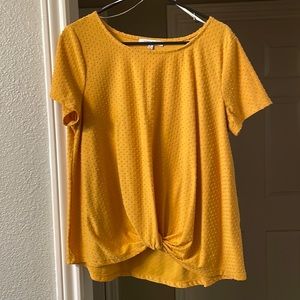 Mustard short sleeve casual shirt